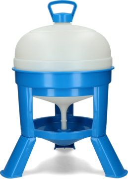 Pluimvee drinktoren 20 l blauw met sifon op pootjes