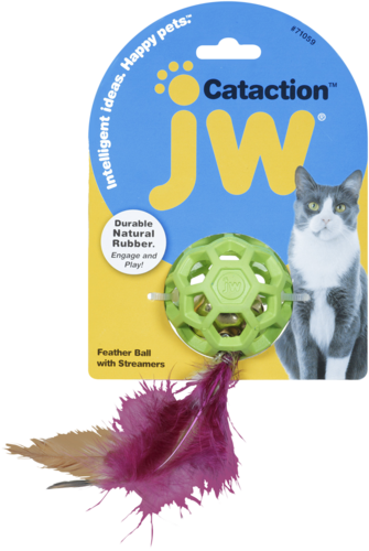 JW Cataction Feather Ball with Bell