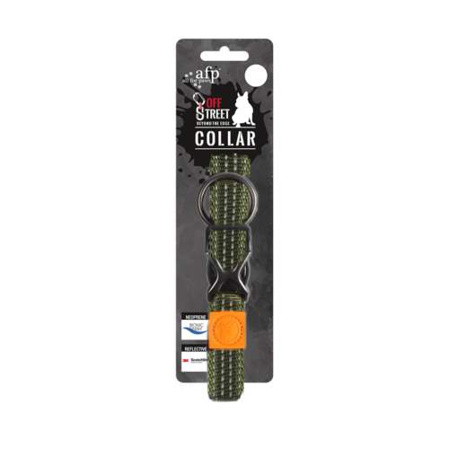 AFP Off Street Dog Collar Olive Green M
