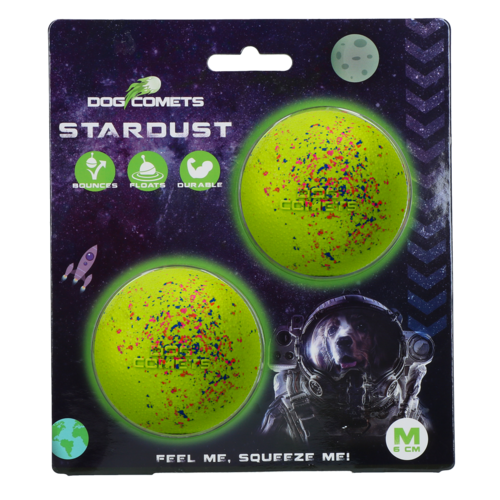 Dog Comets Ball Stardust Groen M 2-pack