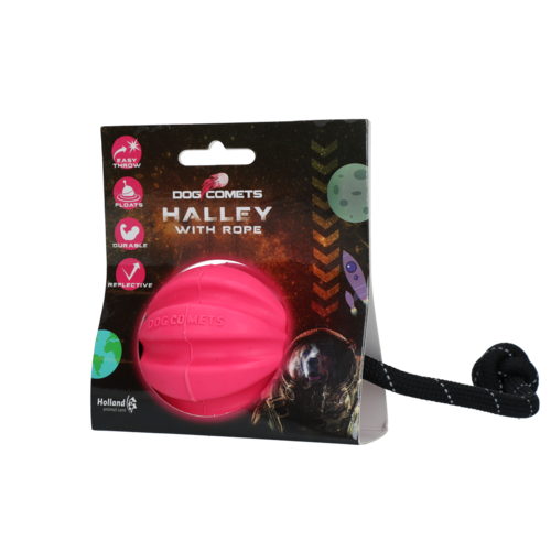 Dog Comets Ball Meteorite Roze met touw