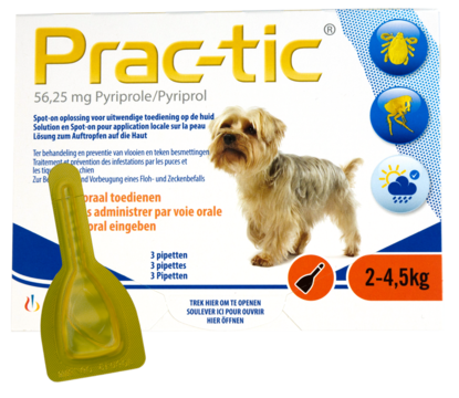Prac-Tic 56,25 mg Teek&Vlo (2-4,5 kg) 3 pipet