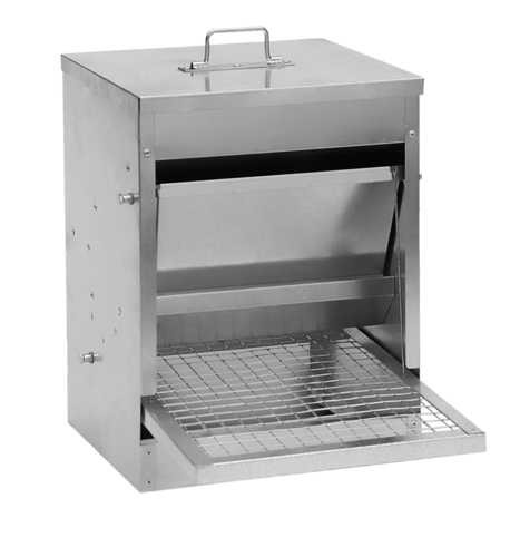 Pluimvee voerstation 10 kg gegalv. metaal