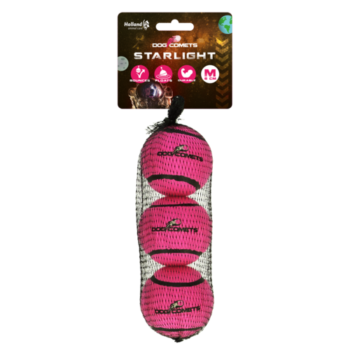 Dog comets Starlight Tennisbal M Roze 3st