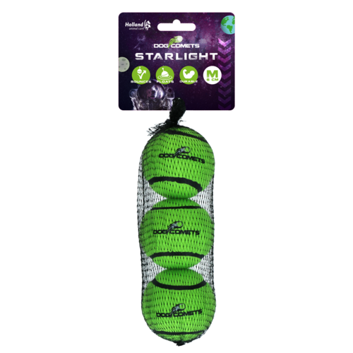 Dog comets Starlight Tennisbal M Groen 3st