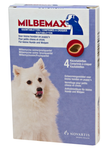 Milbemax Kauwtabletten Hond Klein Chewy 4 tabl. <5kg