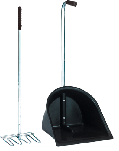 Mestboy opraapbak 78 cm + hark 85 cm zwart