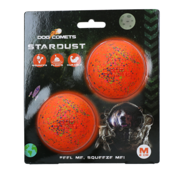 Dog Comets Ball Stardust Oranje M 2-pack