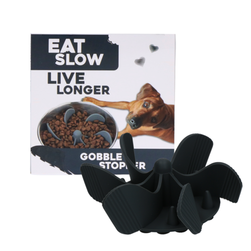 Eat Slow Live Longer Gobble Stopper M Grey