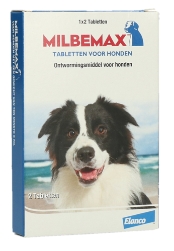 Milbemax Tabletten Hond Groot 2 tabl. 5-75kg