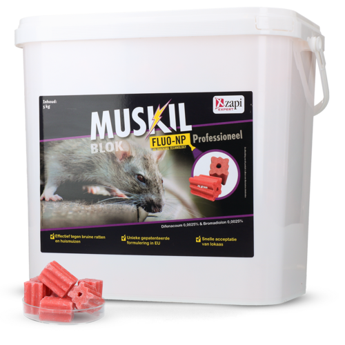 Muskil Blok Fluo-NP Rat&Muis (200x25g)