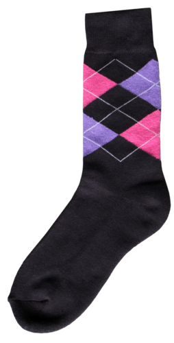 Ruitersok d.grijs/roze/paars 43-46